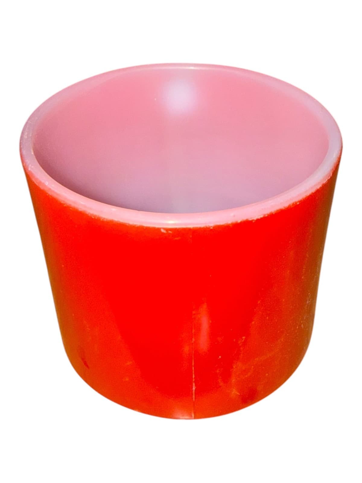 Vintage Federal Glass Red Milk Glass Mug D-Handle F Shield Logo - Thumbnail 3