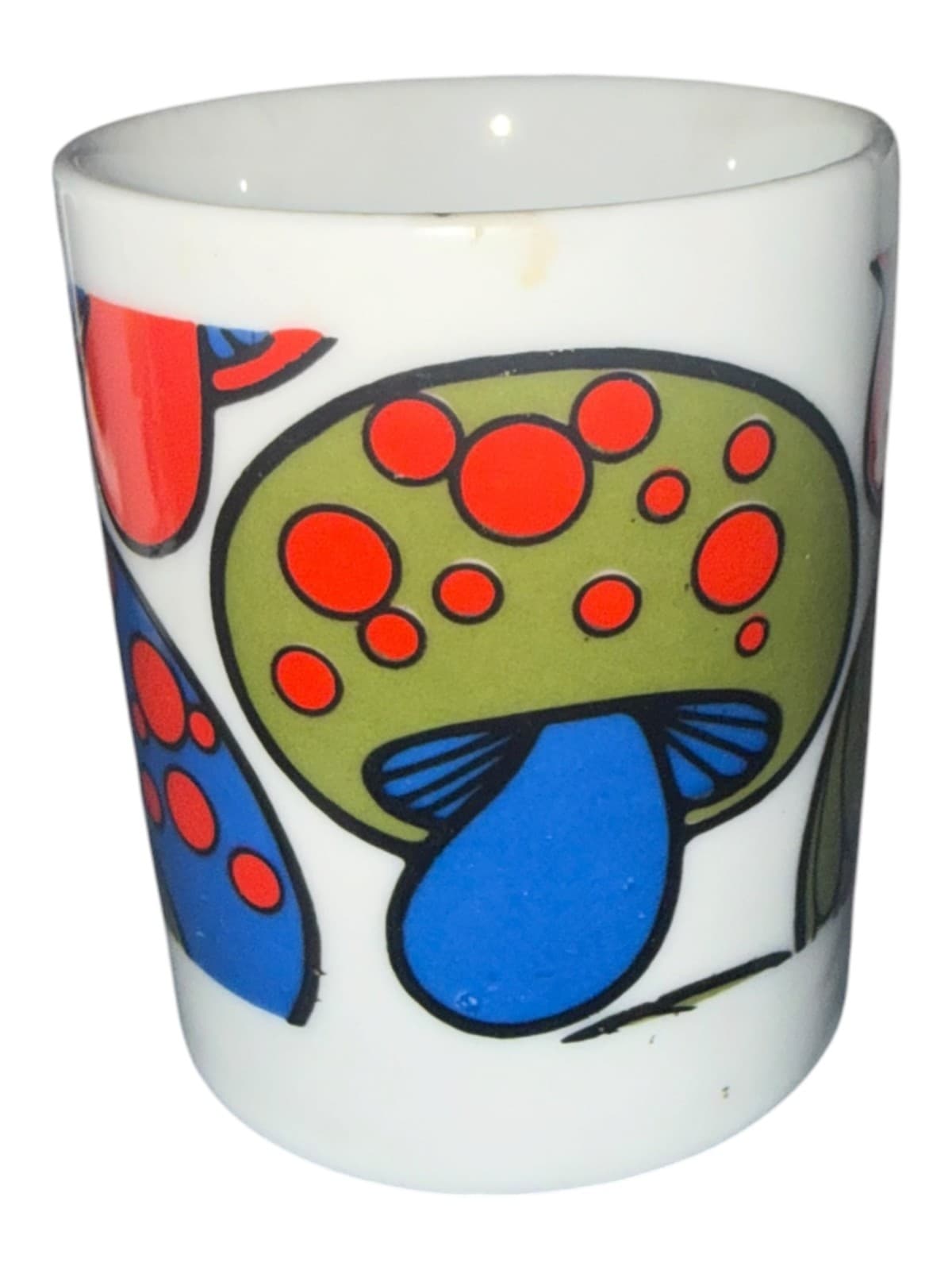 Vintage Mushroom Coffee Mug Tea Cup Ceramic White