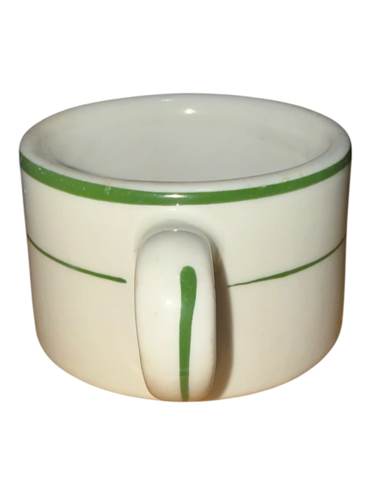 Vintage Buffalo White Green Striped Coffee Mug Cup Ceramic - Thumbnail 3