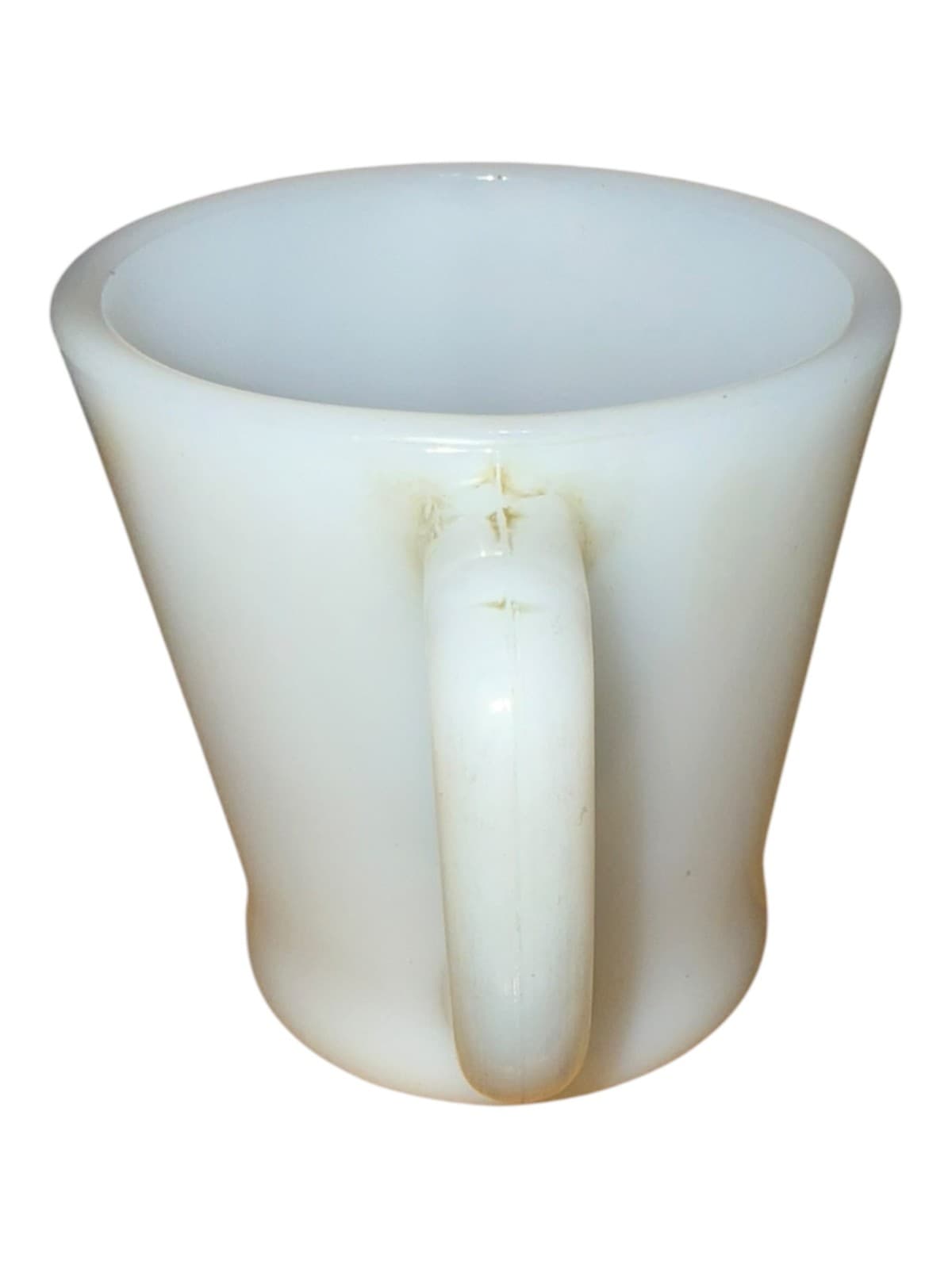 Vintage Fire-King White Milk Glass D-Handle Coffee Mug Cup - Thumbnail 4