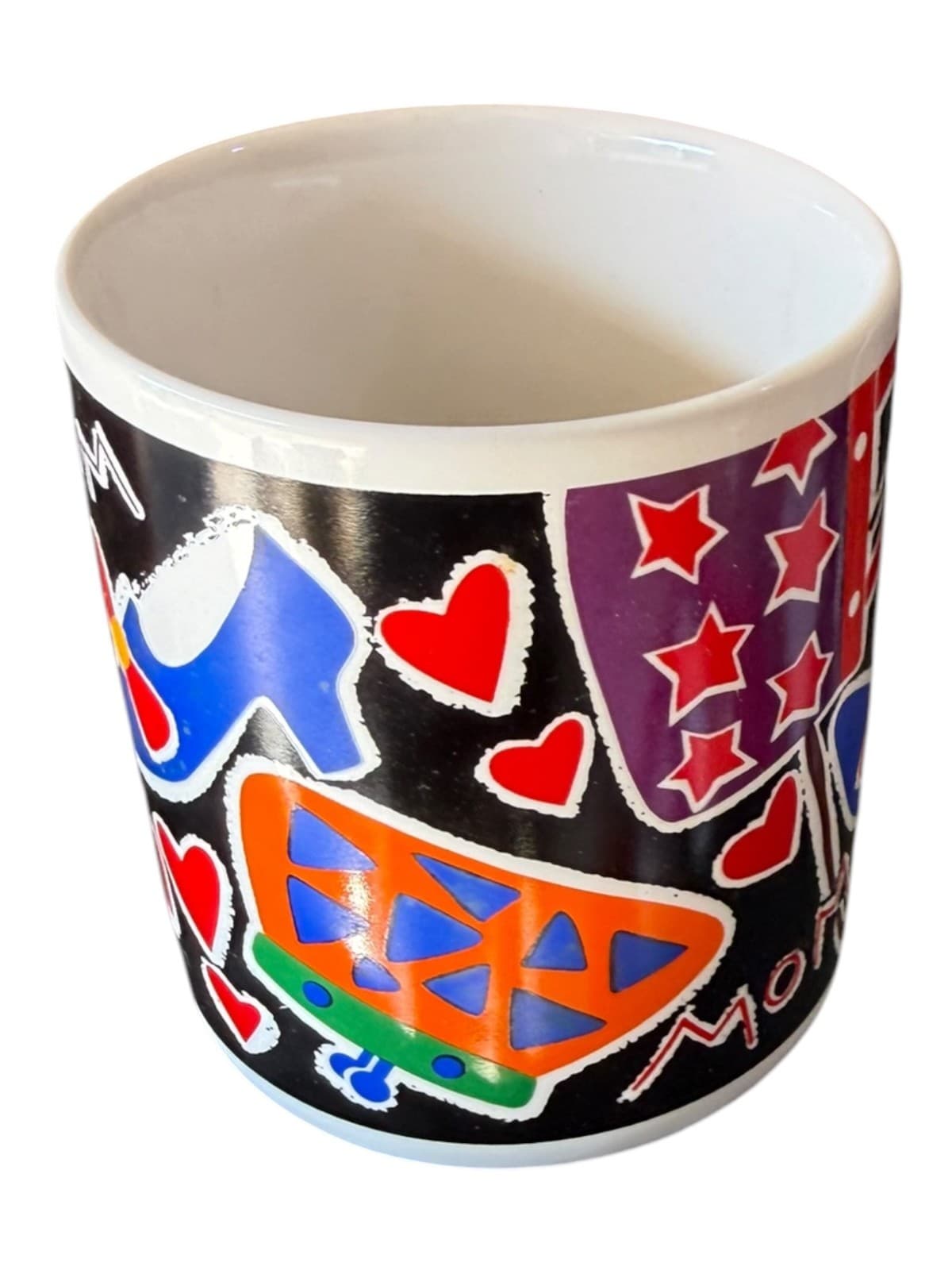Vintage 90s Mom Pop Art Hearts Purses Shoes Ceramic Coffee Mug Cup NEW - Thumbnail 3