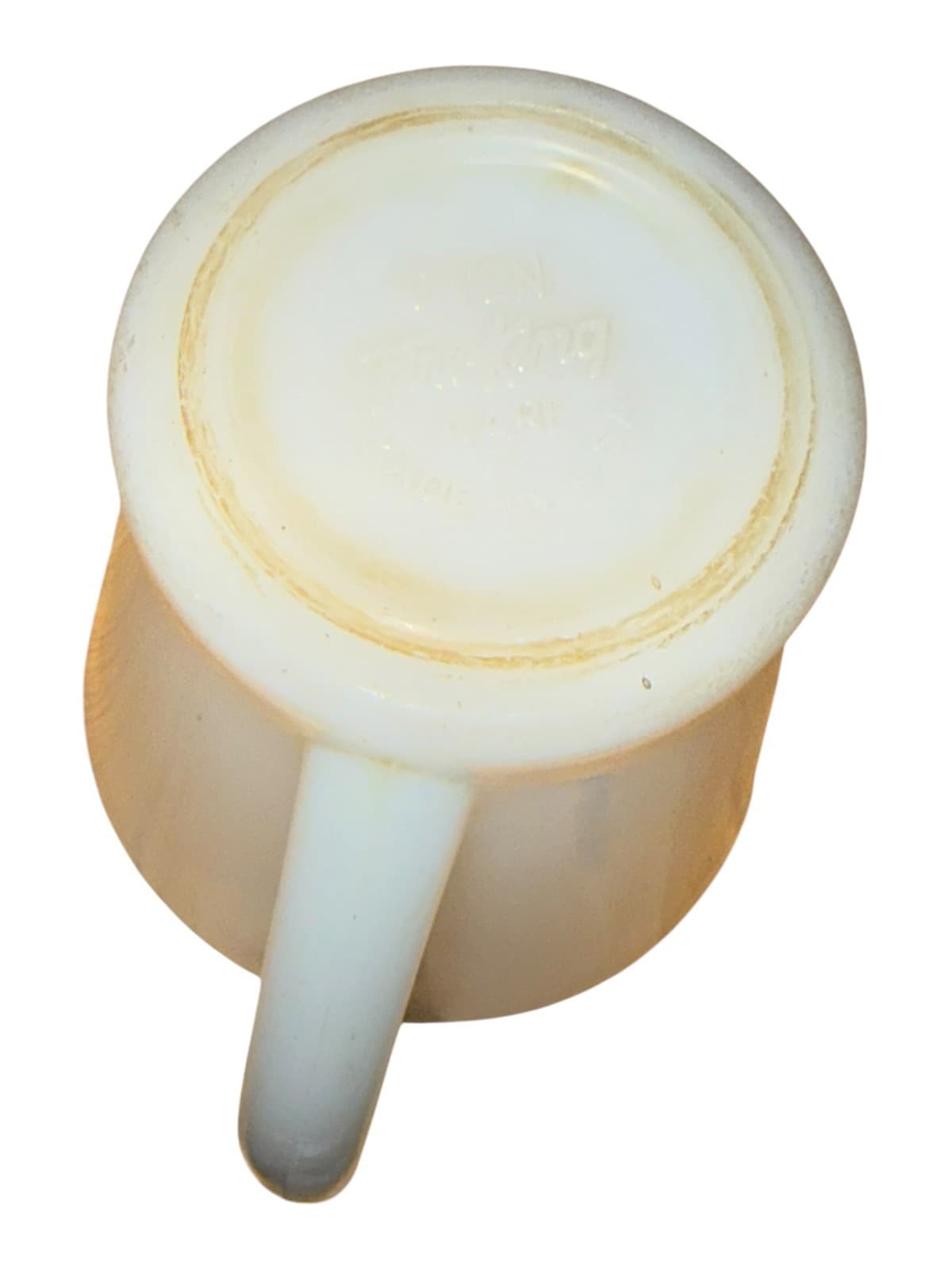 Vintage Fire-King White Milk Glass D-Handle Coffee Mug Cup - Thumbnail 5