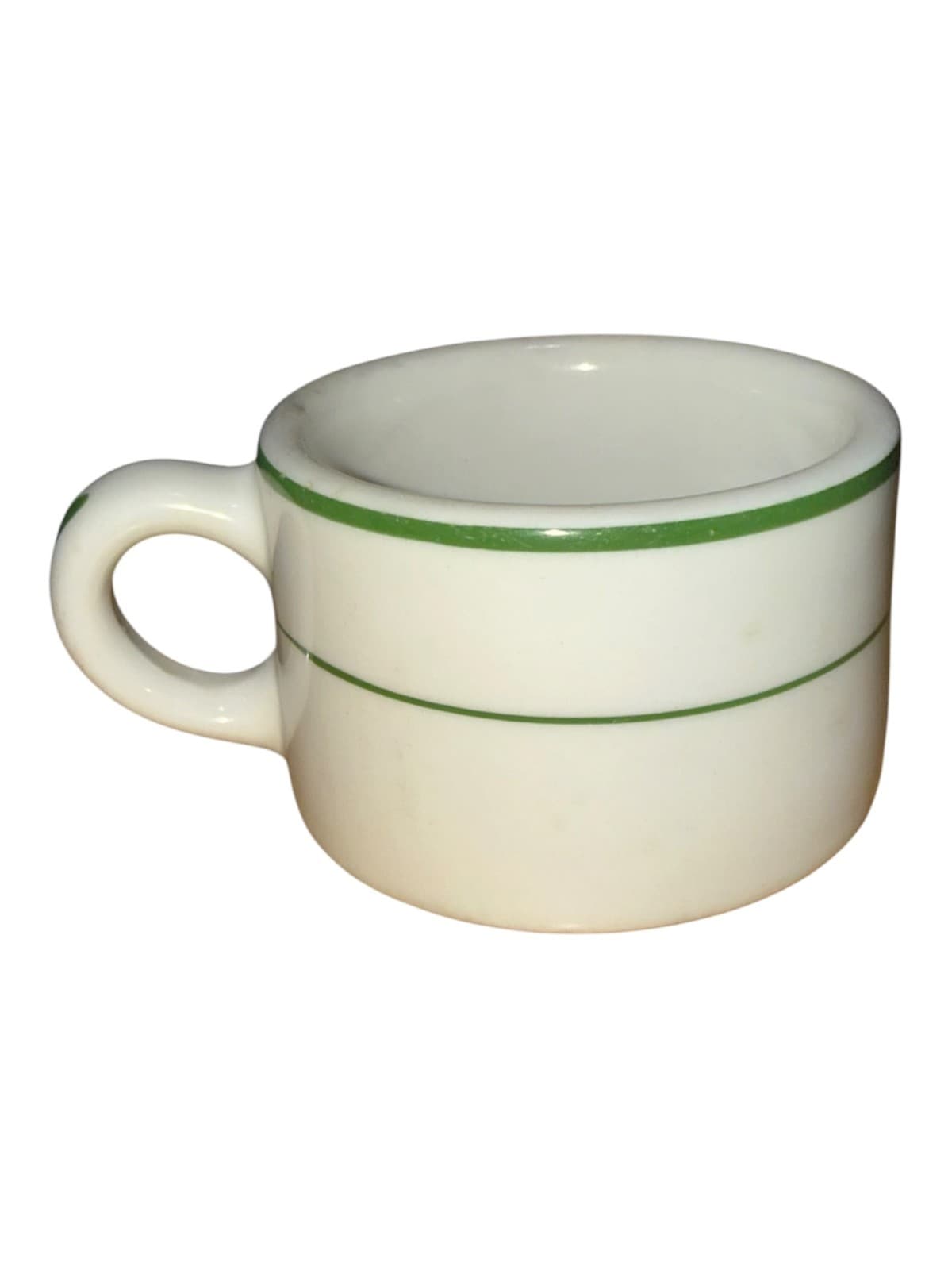 Vintage Buffalo White Green Striped Coffee Mug Cup Ceramic - Thumbnail 2