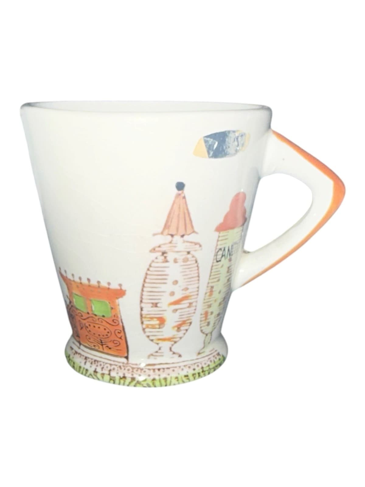 Vintage Enesco Candy Store Coffee Mug Tea Cup Hand Painted Ceramic White - Thumbnail 2