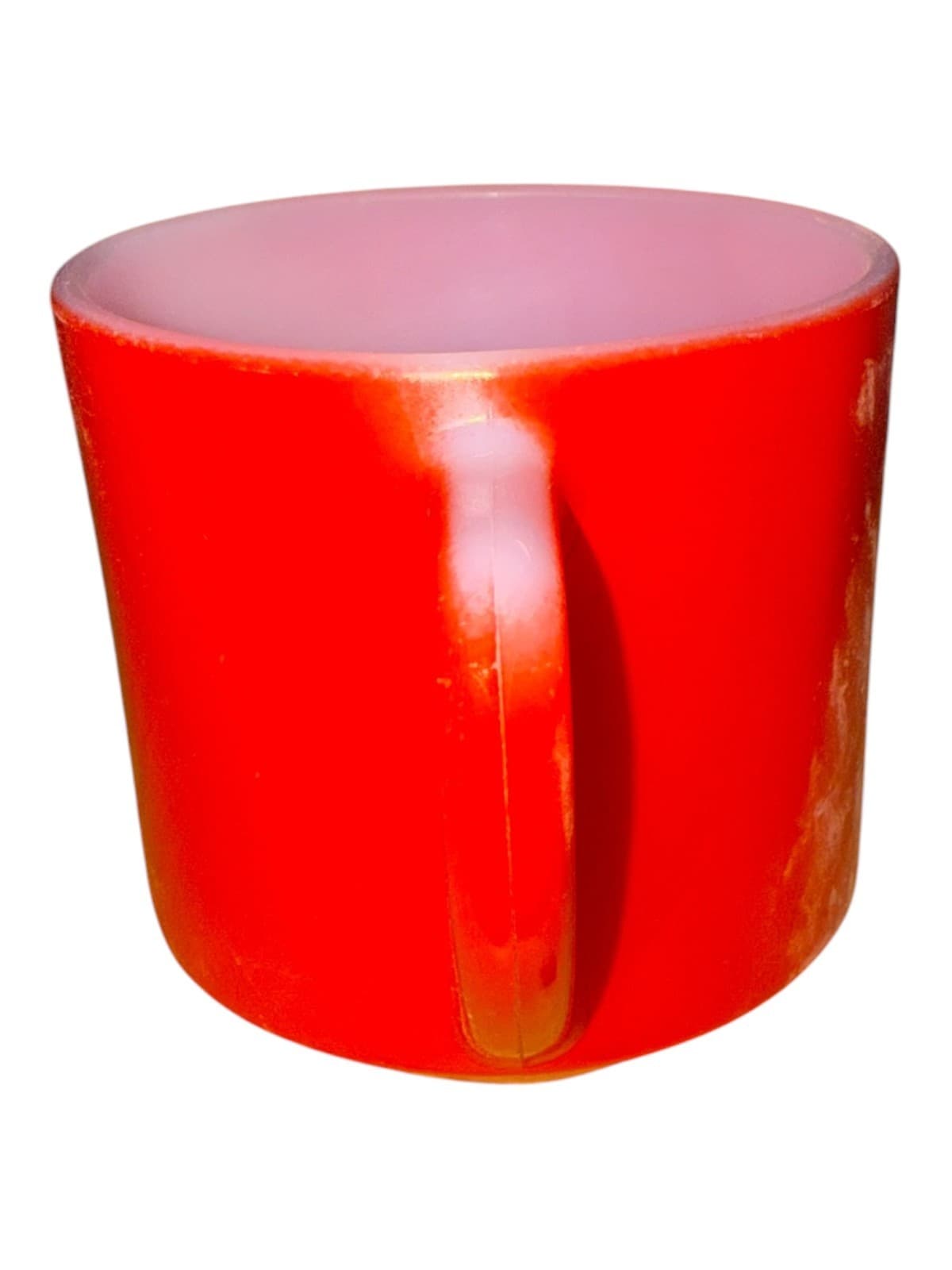 Vintage Federal Glass Red Milk Glass Mug D-Handle F Shield Logo - Thumbnail 5