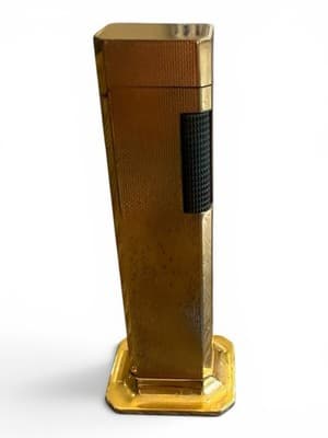 Vintage Dunhill Tallboy Table Lighter Gold Tone Made In England - Thumbnail 3