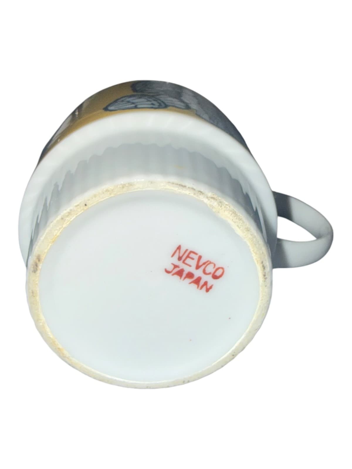 Vintage Nevco Stacking Coffee Mug Cup Yellow Mushroom Ribbed Bottom - Thumbnail 5