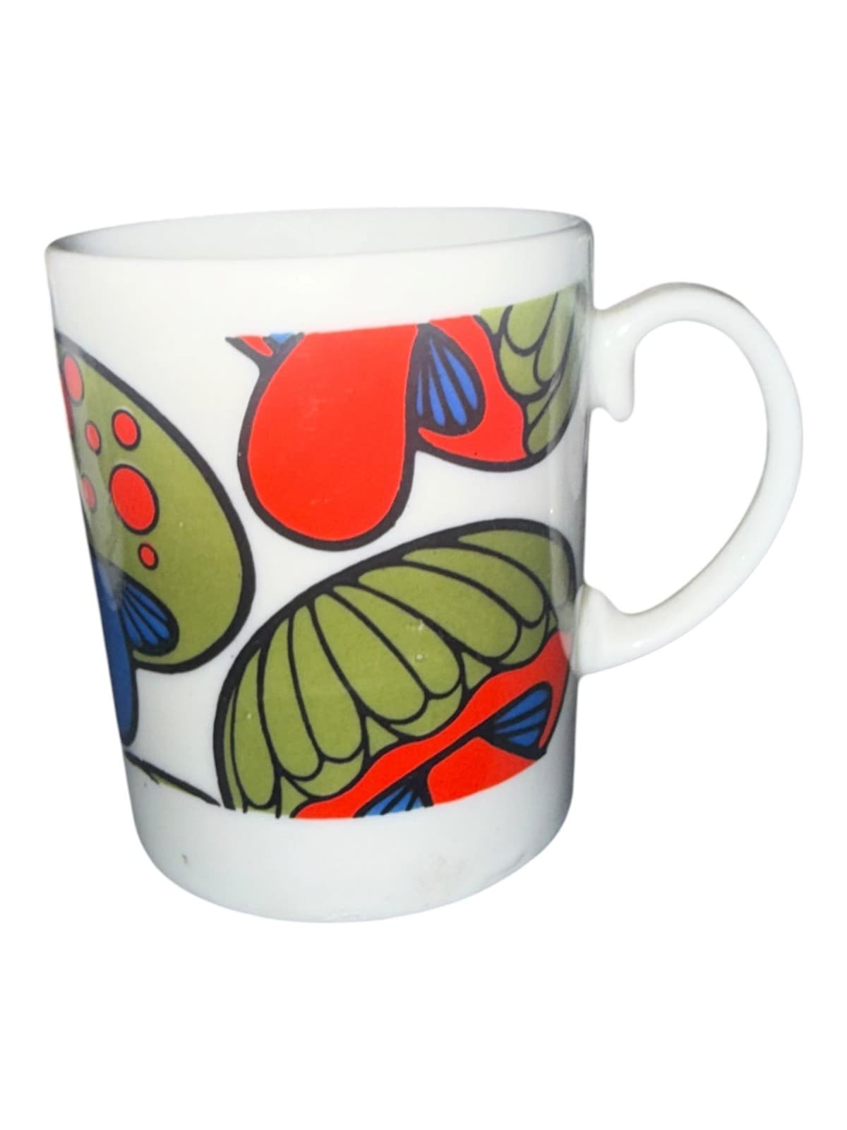 Vintage Mushroom Coffee Mug Tea Cup Ceramic White - Thumbnail 3