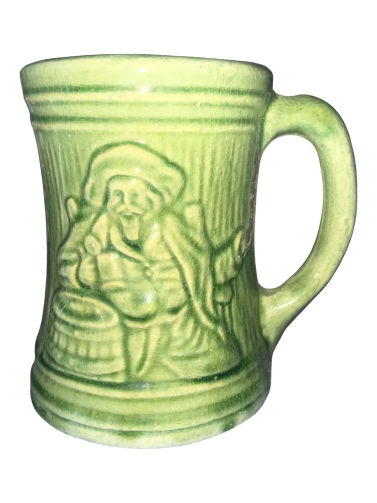 Vintage Green Glaze Buccaneer Stein Beer Mug Ceramic