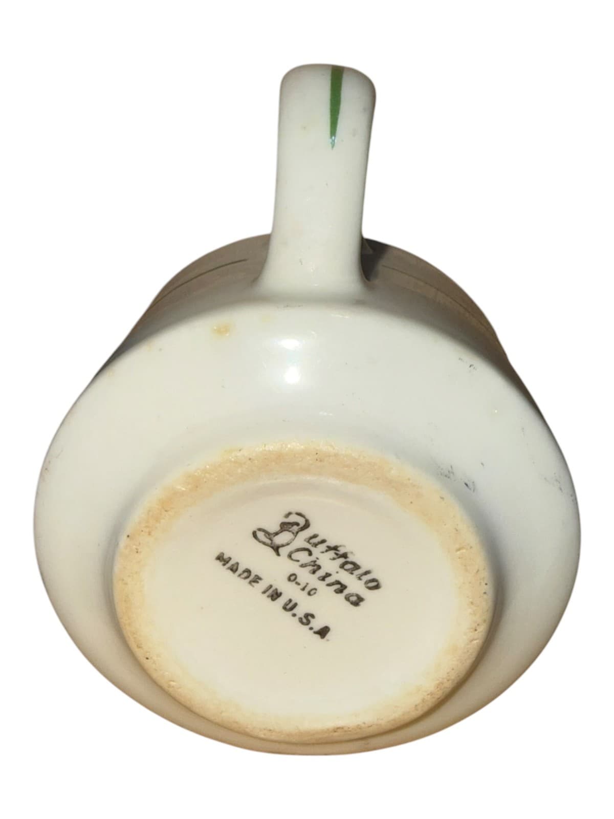 Vintage Buffalo White Green Striped Coffee Mug Cup Ceramic - Thumbnail 5