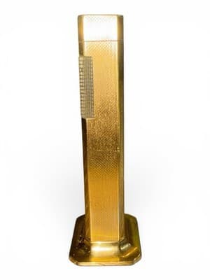 Vintage Dunhill Tallboy Table Lighter Gold Tone Made In England - Thumbnail 8