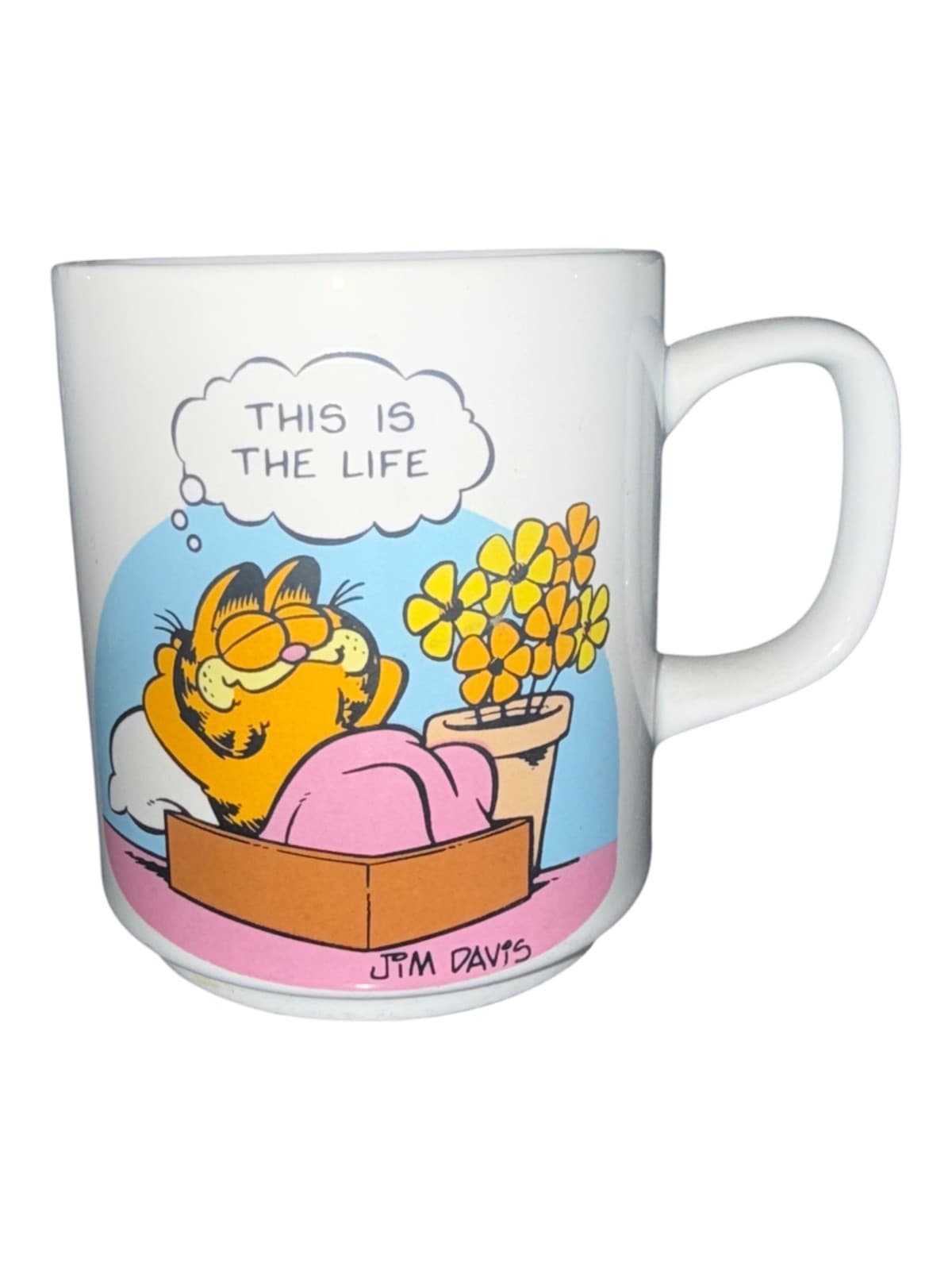 Vintage 1978 Garfield Enesco This Is The Life Jim Davis Coffee Mug Cup White