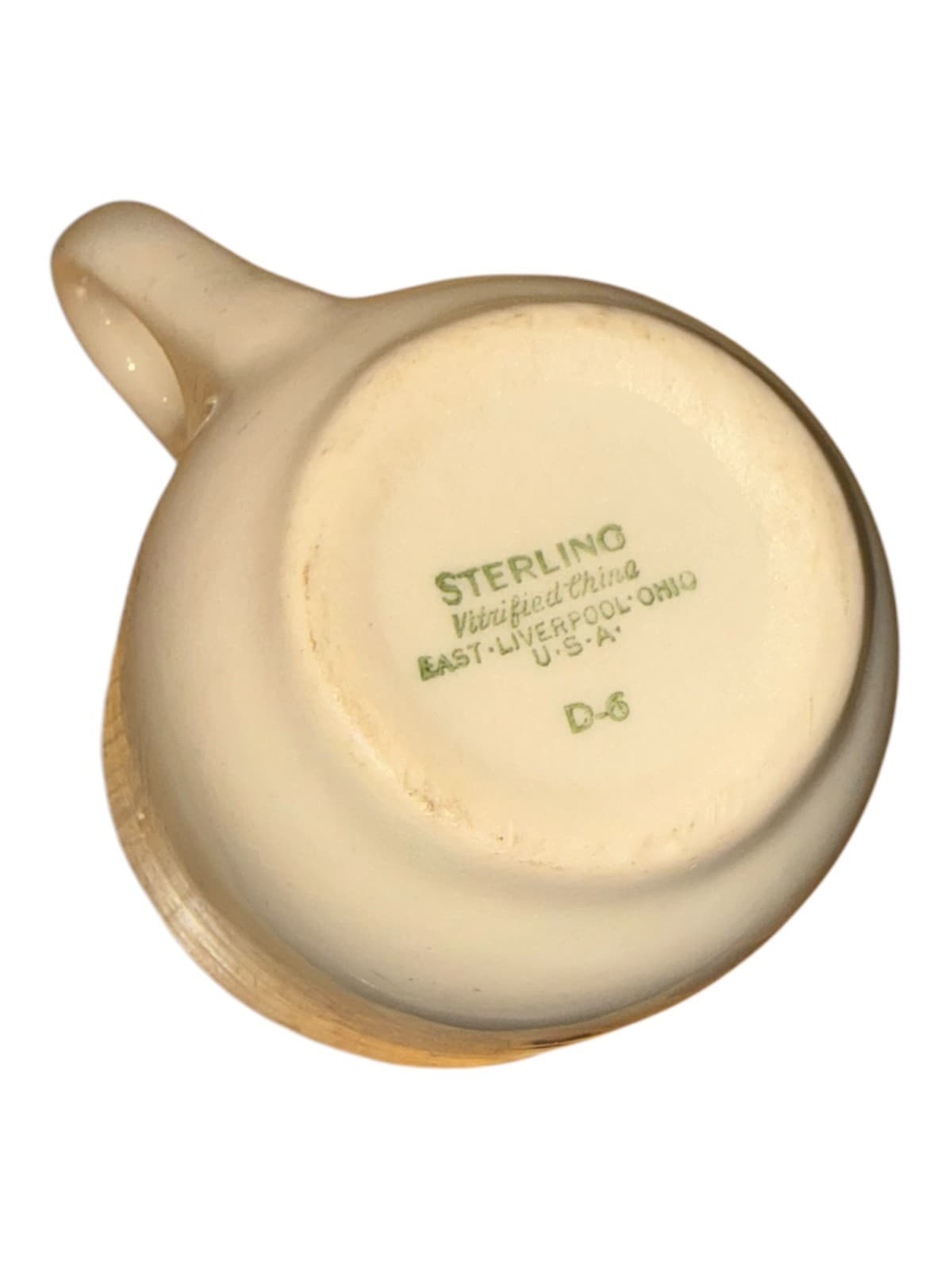Vintage Sterling Vitrified Beige Ceramic Coffee Mug Cup East Liverpool Ohio - Thumbnail 5