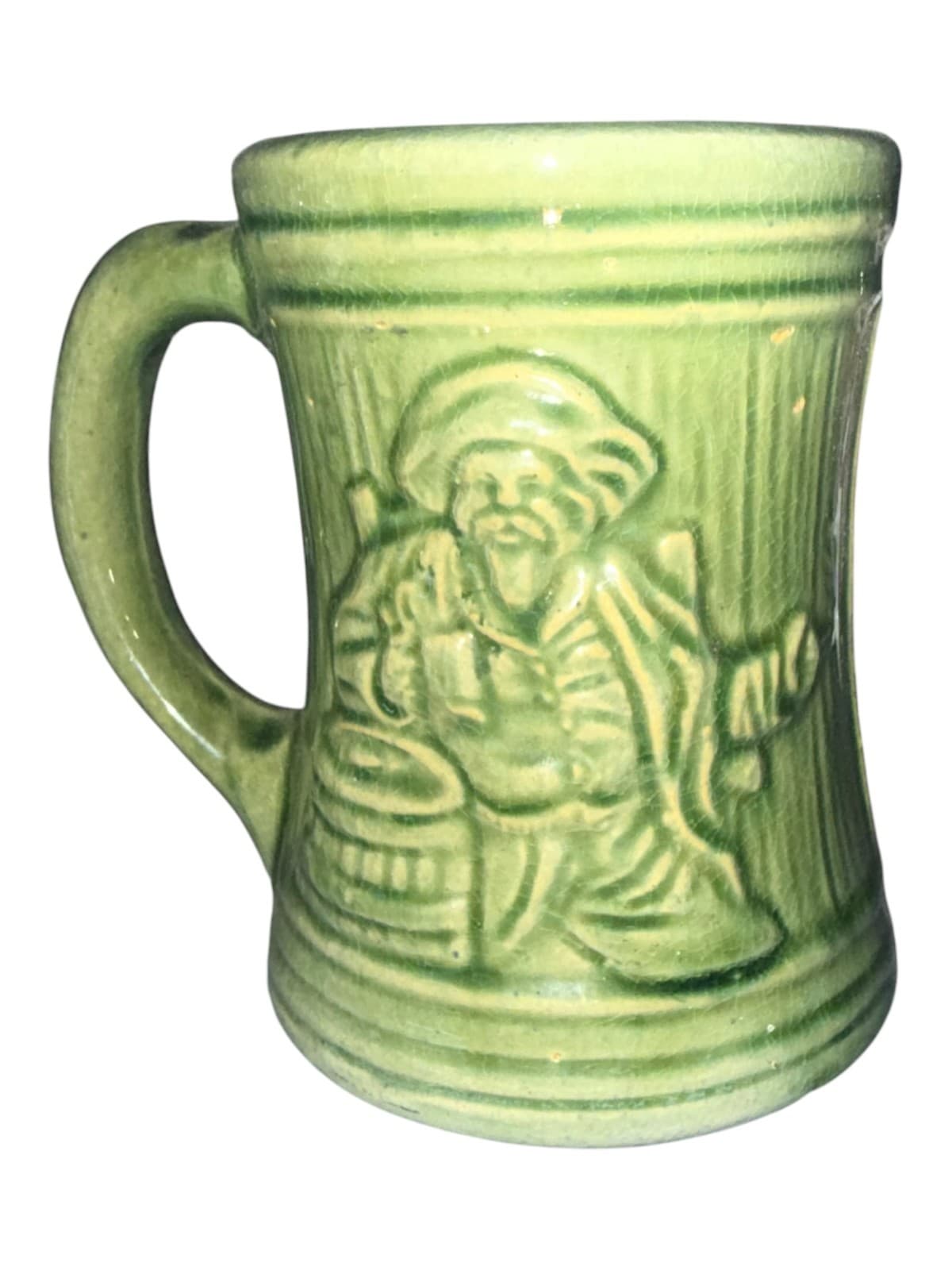 Vintage Green Glaze Buccaneer Stein Beer Mug Ceramic - Thumbnail 2
