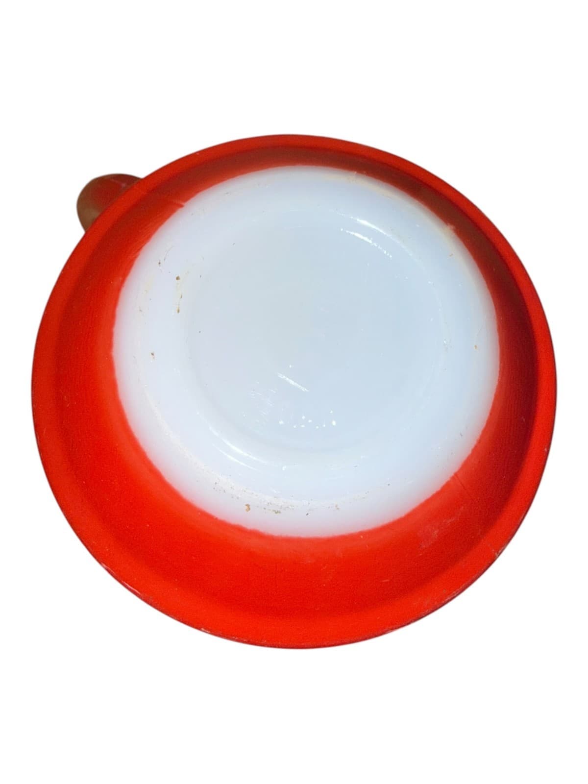 Vintage Federal Glass Red Milk Glass Mug D-Handle F Shield Logo - Thumbnail 6