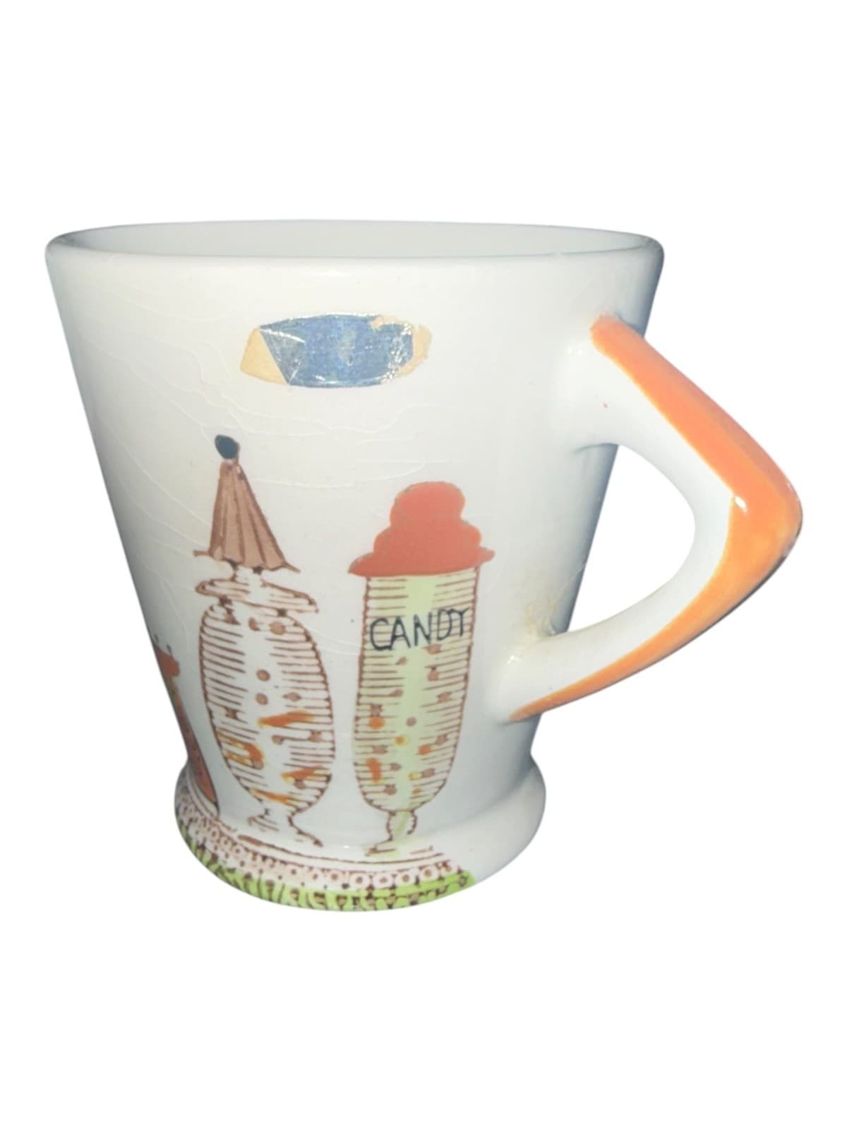 Vintage Enesco Candy Store Coffee Mug Tea Cup Hand Painted Ceramic White - Thumbnail 3