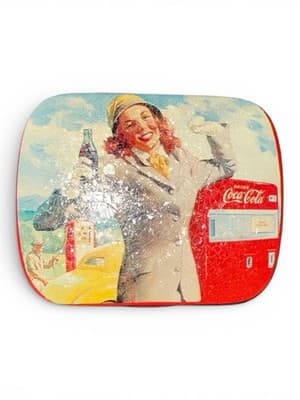 Coca-Cola Small Tin Vintage Style 1950s Gas Station Coke Advertising - Thumbnail 3