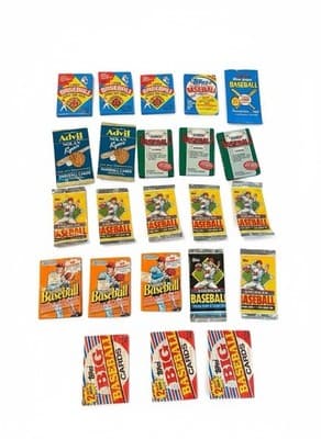 Vintage Baseball Card Wax Pack Lot 23 Unopened Topps Donruss Fleer OPC 1980s - Thumbnail 2