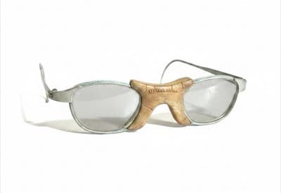 Vintage 1930s–1940s Safety Motorcycle Aviation Glasses Leather Bridge