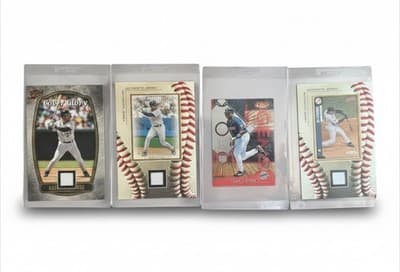 Tony Gwynn Bernie Williams Chipper Jones Game Used Jersey Relic Card Lot HOF