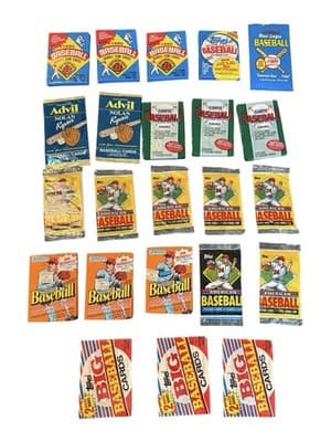 Vintage Baseball Card Wax Pack Lot 23 Unopened Topps Donruss Fleer OPC 1980s - Thumbnail 4