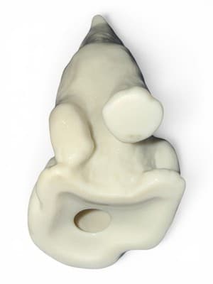 Small White Ceramic Howling Wolf Dog Figurine Glazed Porcelain Decor - Thumbnail 4