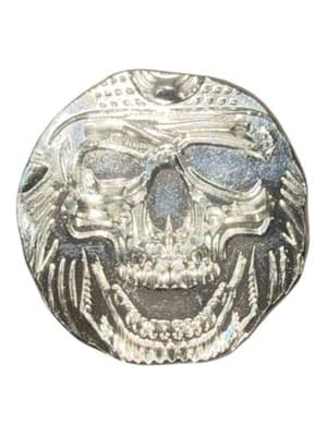 Custom Skull 1 oz .999 Fine Silver Round Peace Love Hayleybug 30g - Thumbnail 3