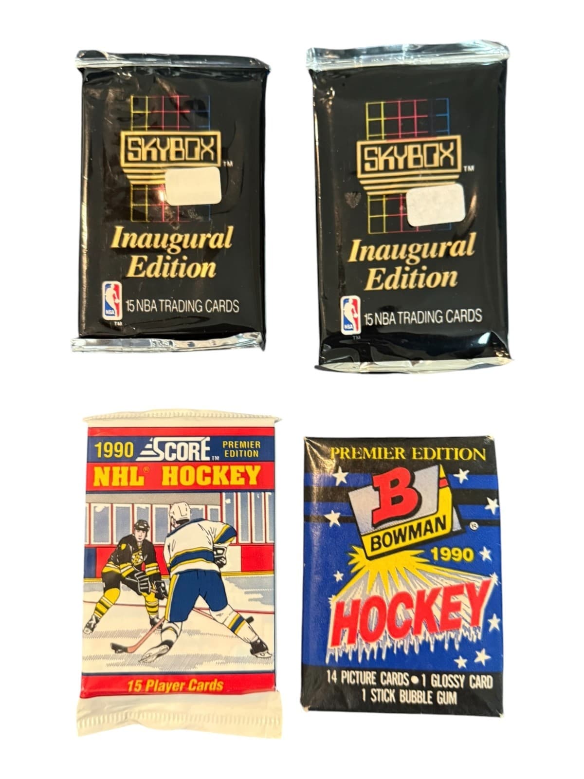Lot of 4 1990-91 SkyBox Inaugural Edition Premier Edition NBL NHL Hockey Cards