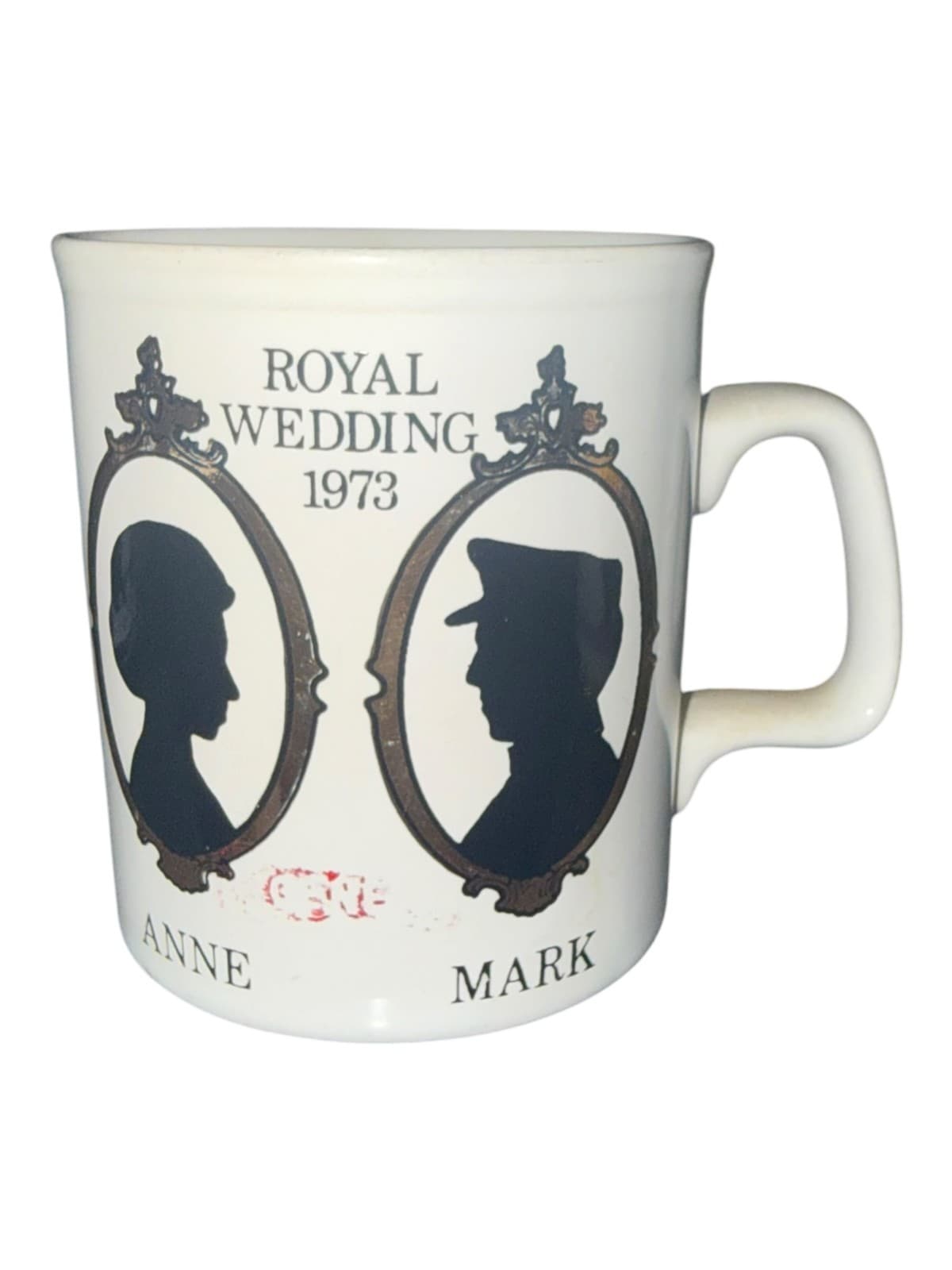 VTG 1973 Staffordshire Potteries Anne Mark Royal Wedding Coffee Mug Cup Ceramic - Thumbnail 3