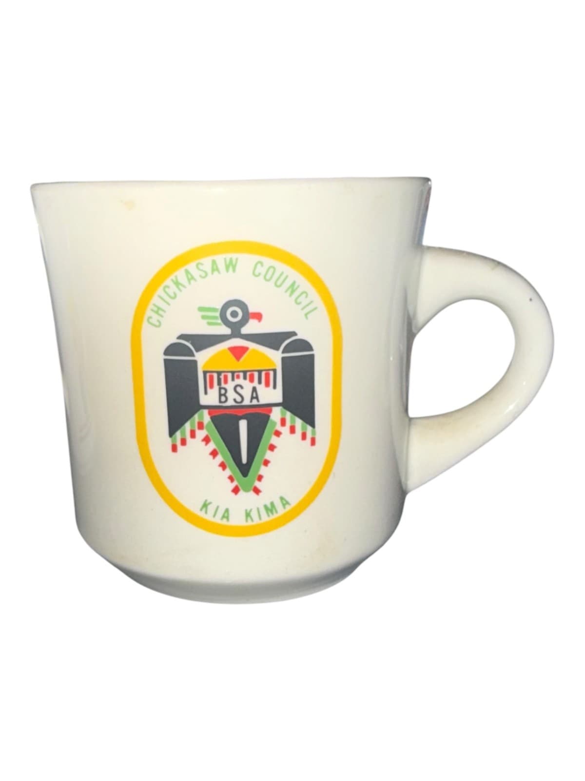 Vintage Boy Scouts BSA Chickasaw Council Kia Kima Coffee Mug Cup Ceramic