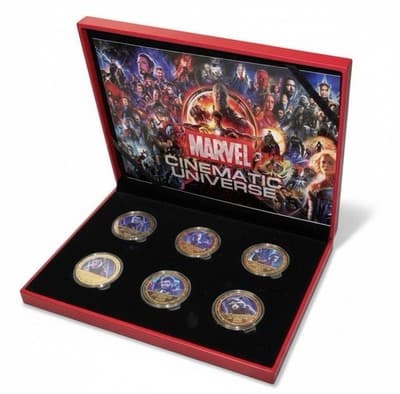 Marvel Avengers 24K Gold Plated Commemorative Coin Set w Display Case COA - Thumbnail 3
