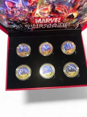 Marvel Avengers 24K Gold Plated Commemorative Coin Set w Display Case COA - Thumbnail 5
