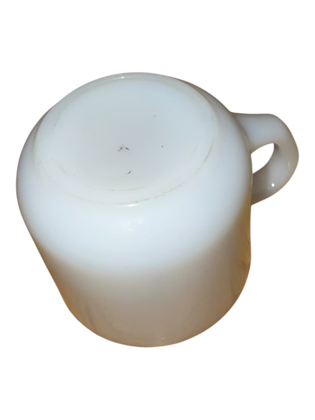Vintage White Milk Glass Coffee Mug Cup D-Handle - Thumbnail 5