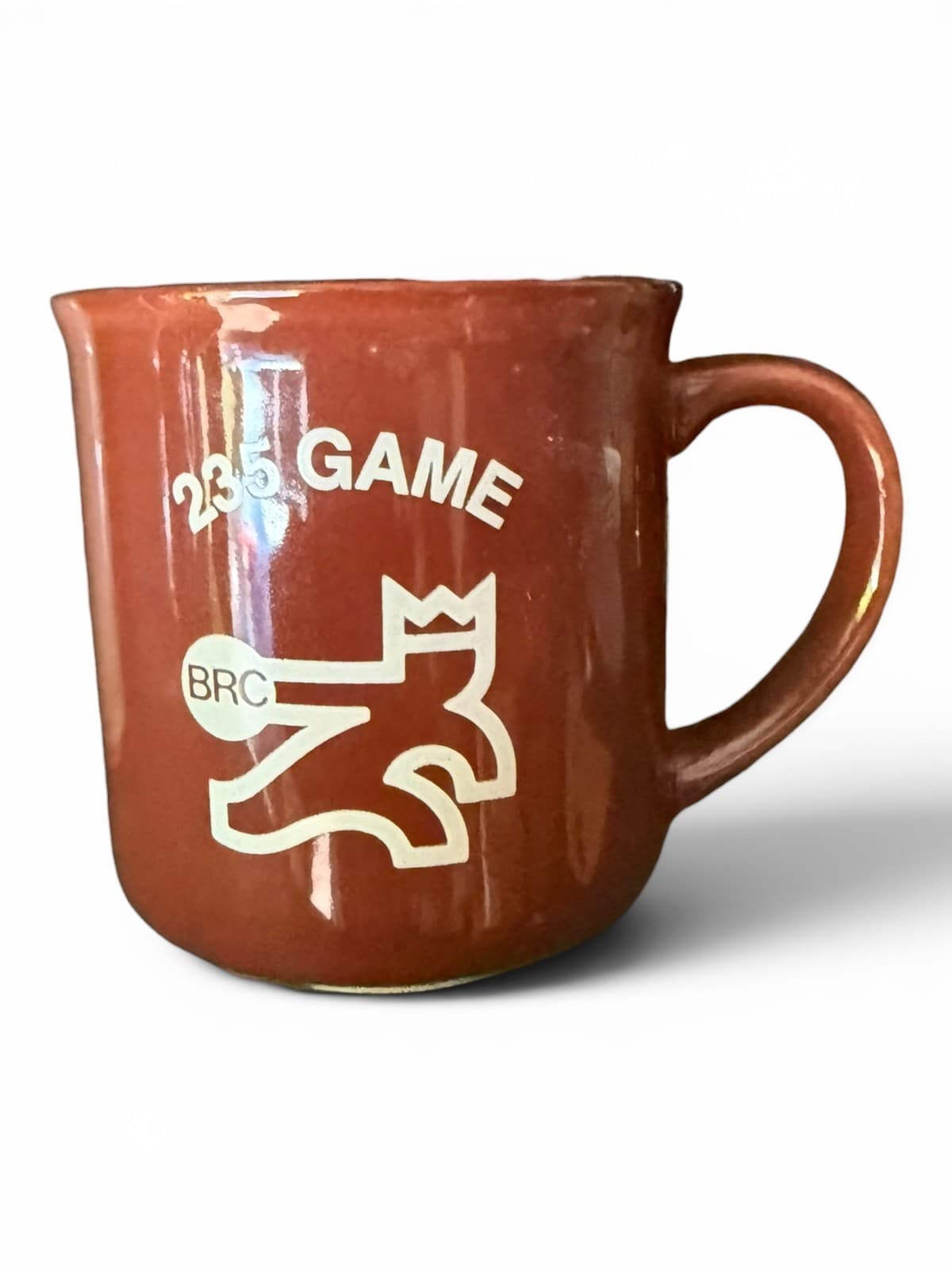 Vintage BRC 235 Game Bowling Logo Brown Coffee Mug Cup Ceramic - Thumbnail 2