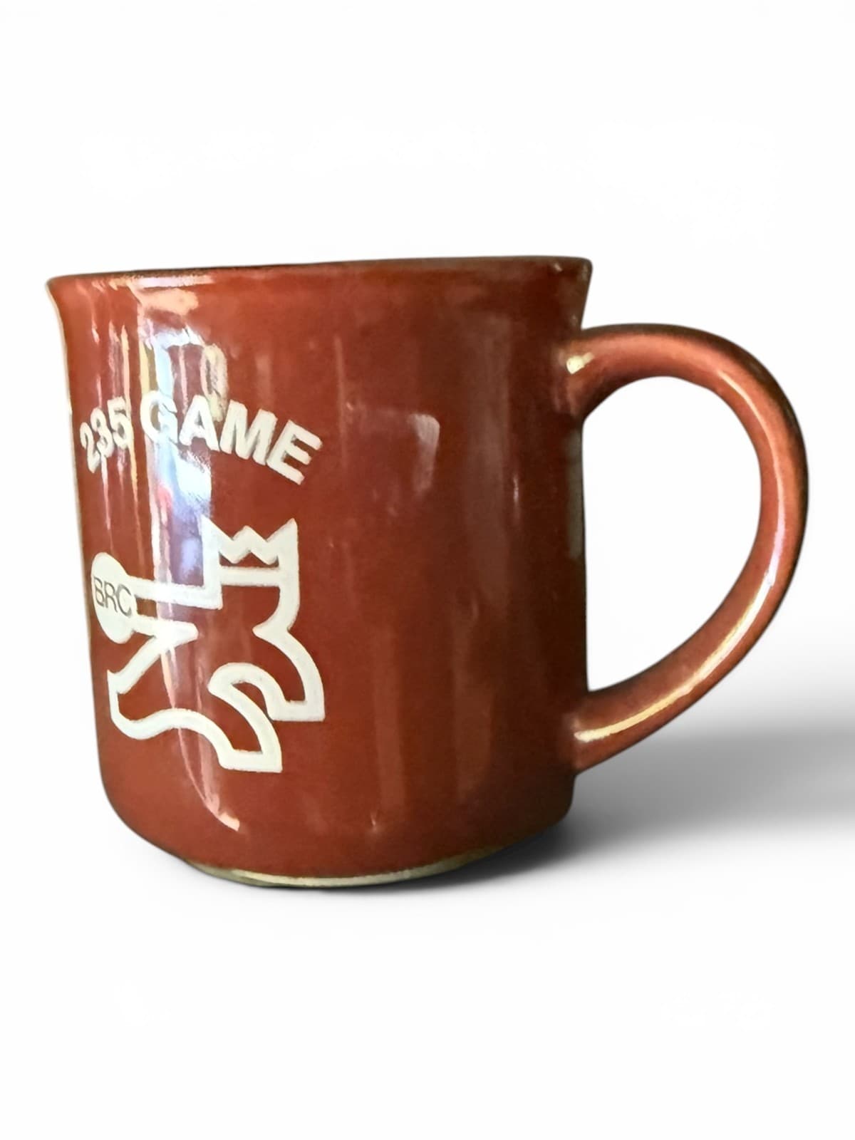 Vintage BRC 235 Game Bowling Logo Brown Coffee Mug Cup Ceramic - Thumbnail 3