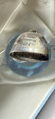 Vintage WEB Sterling Silver Baby Birth Record Rattle Blue Teether Box - Thumbnail 6