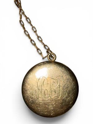 Antique W&SB Art Nouveau Gold Filled Photo Locket Necklace Woman - Thumbnail 4