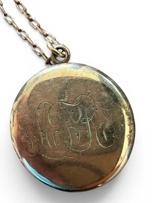 Antique W&SB Art Nouveau Gold Filled Photo Locket Necklace Woman - Thumbnail 5