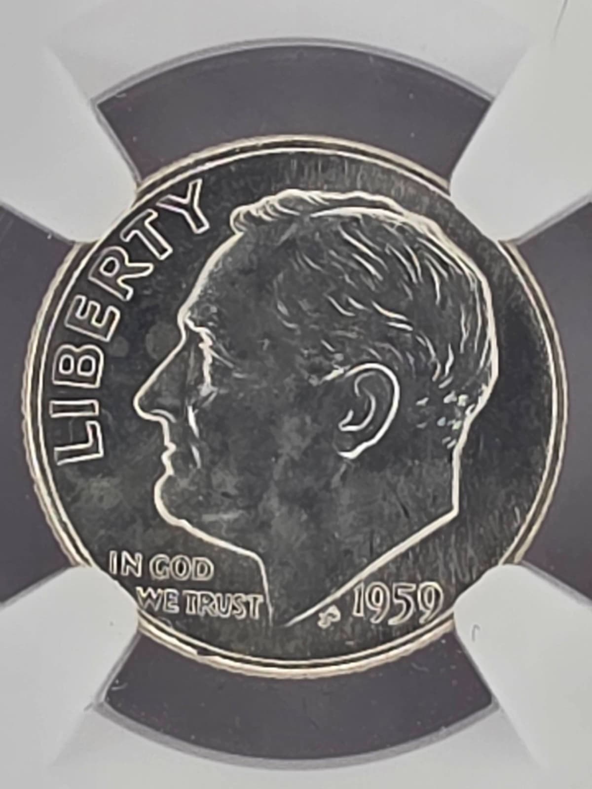 1959‑D Roosevelt Dime • NGC MS66 FT • Full Torch • 90% Silver • High Grade 10C - Thumbnail 4