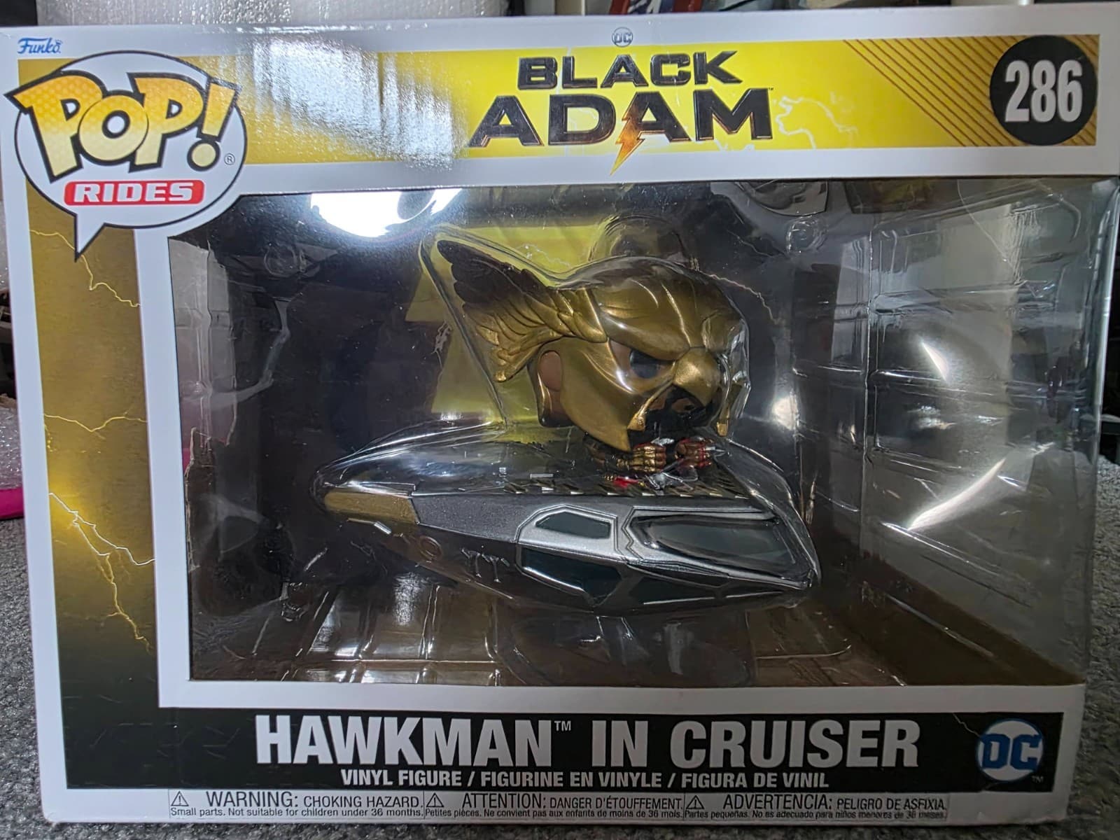 Funko Pop Black Adam Lot – Hawkman in Cruiser #286 + Black Adam #1232 - Thumbnail 2