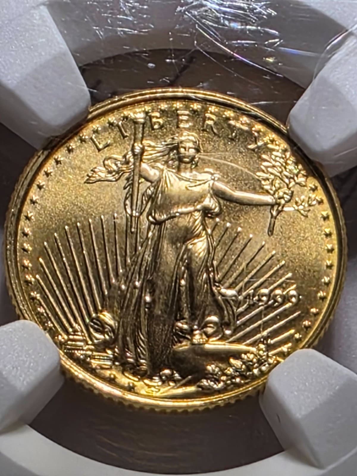 1999 $5 Gold 1/10 oz American Eagle NGC MS69 ($650 Retail) - Thumbnail 3