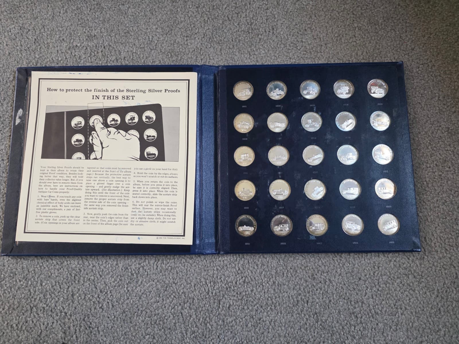 1969 Antique Cars Series 2, 25-Coin .925 Silver Proof Set - 5.575 oz of si1ver! - Thumbnail 3