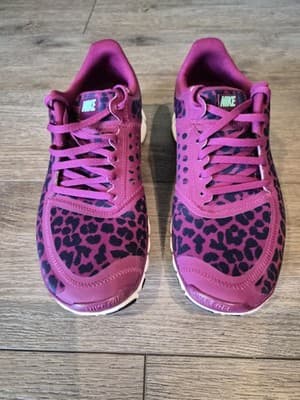 Nike Free 5.0 V4 Women's Size 11 Sneakers Raspberry Burgundy Leopard Print - Thumbnail 3