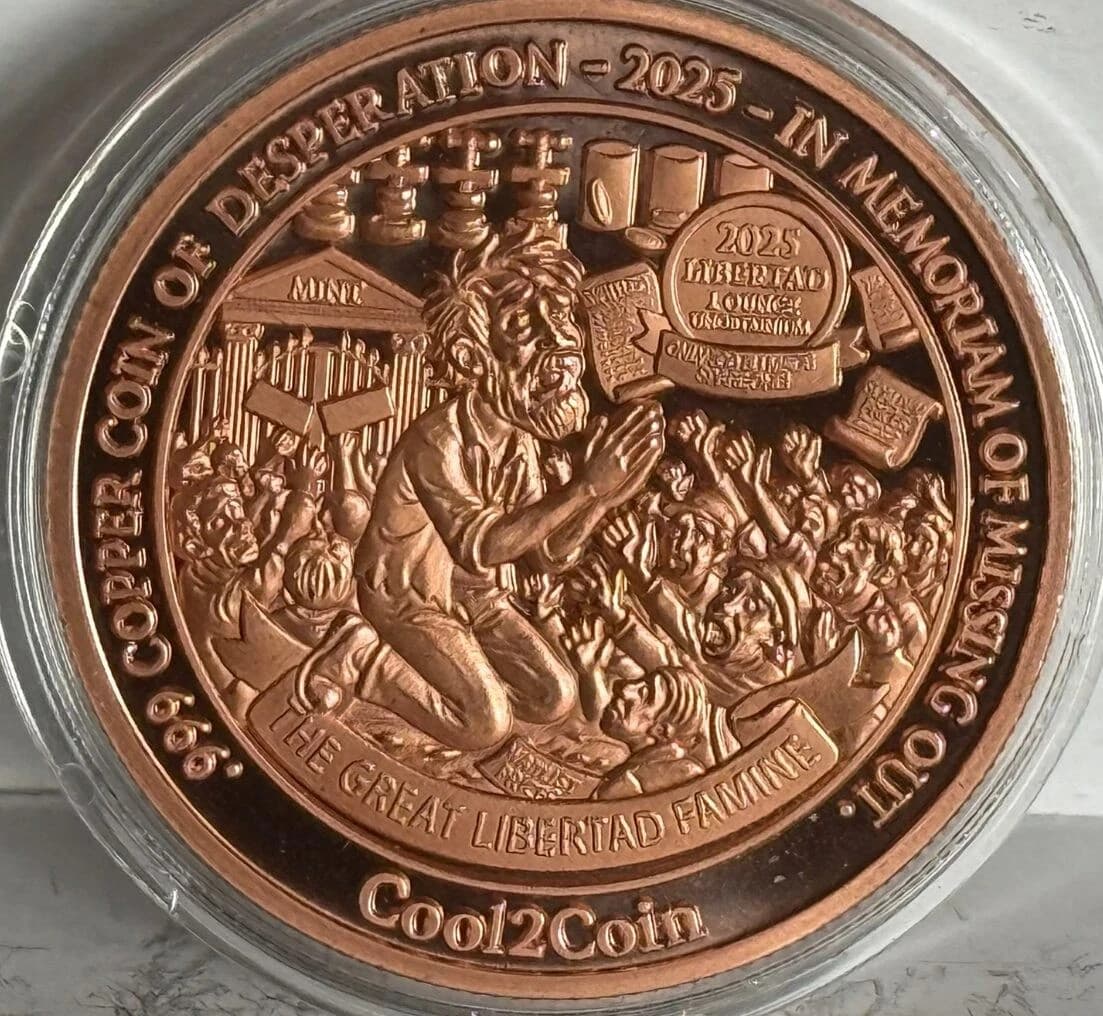 2025 Colorized Libertad .999 1oz Copper Round BU Free shipping - Thumbnail 2