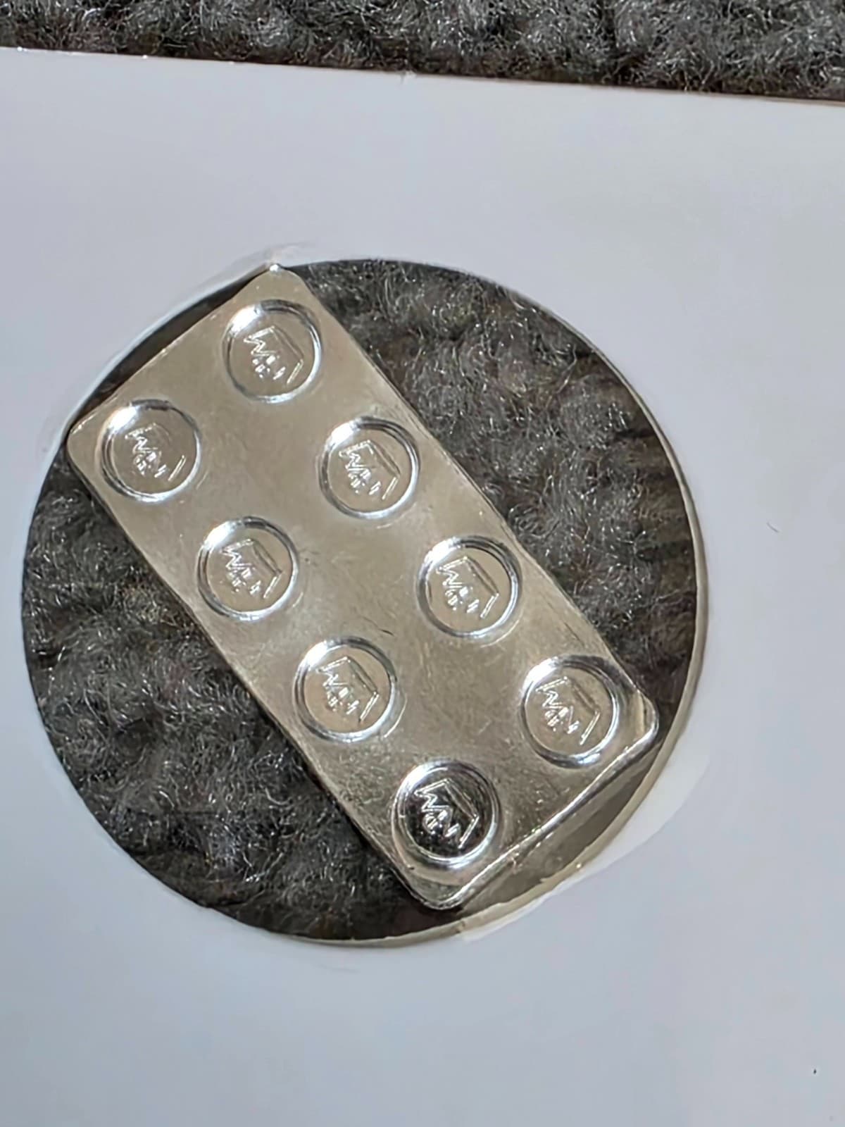 1/4 oz .999 Fine Silver LEGO bar – Monarch Precious Metals – 8 ‑ Stud - Thumbnail 2