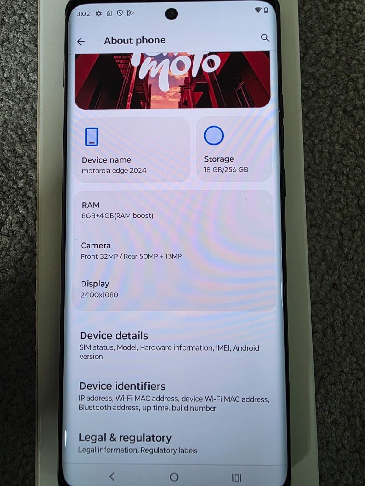 Motorola Edge 2024 256GB XT2405-1 Unlocked Black 5G Dual SIM Android 14 - Thumbnail 9