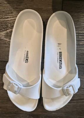 Birkenstock Madrid EVA White Single Strap Slide Sandals Women's Size 10 - Thumbnail 4