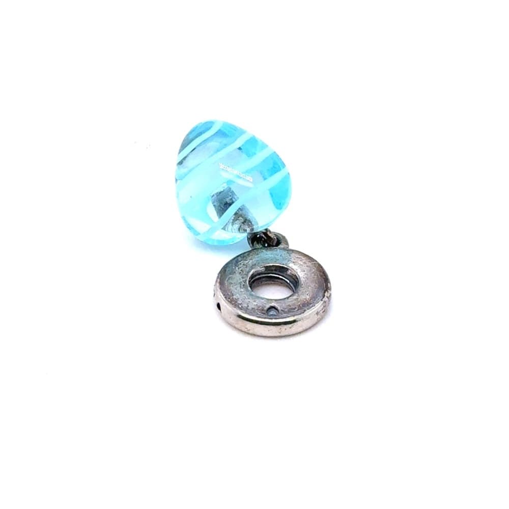 Pandora Blue Faceted Heart Charm