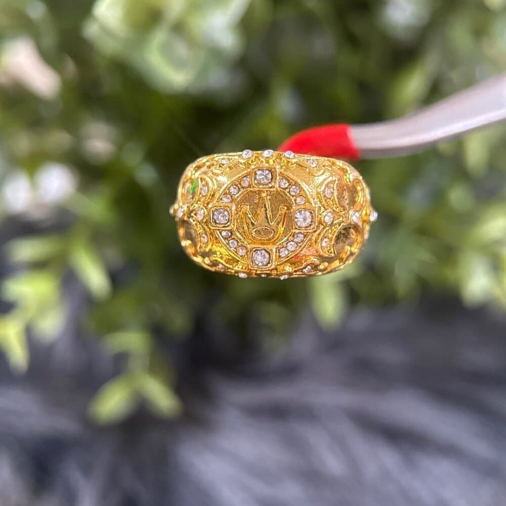 Gold Plated Rhinestones Crown Ring