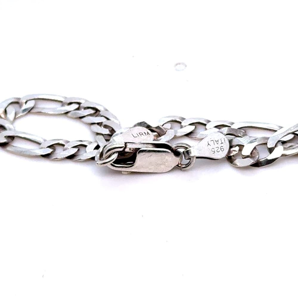 Sterling Silver 925 Figaro Link Bracelet